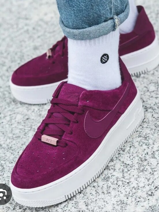 Nike Shoes - Nike Women’s Air Force 1's Low-Top Platform Suede Sneakers — Magenta 11.5
